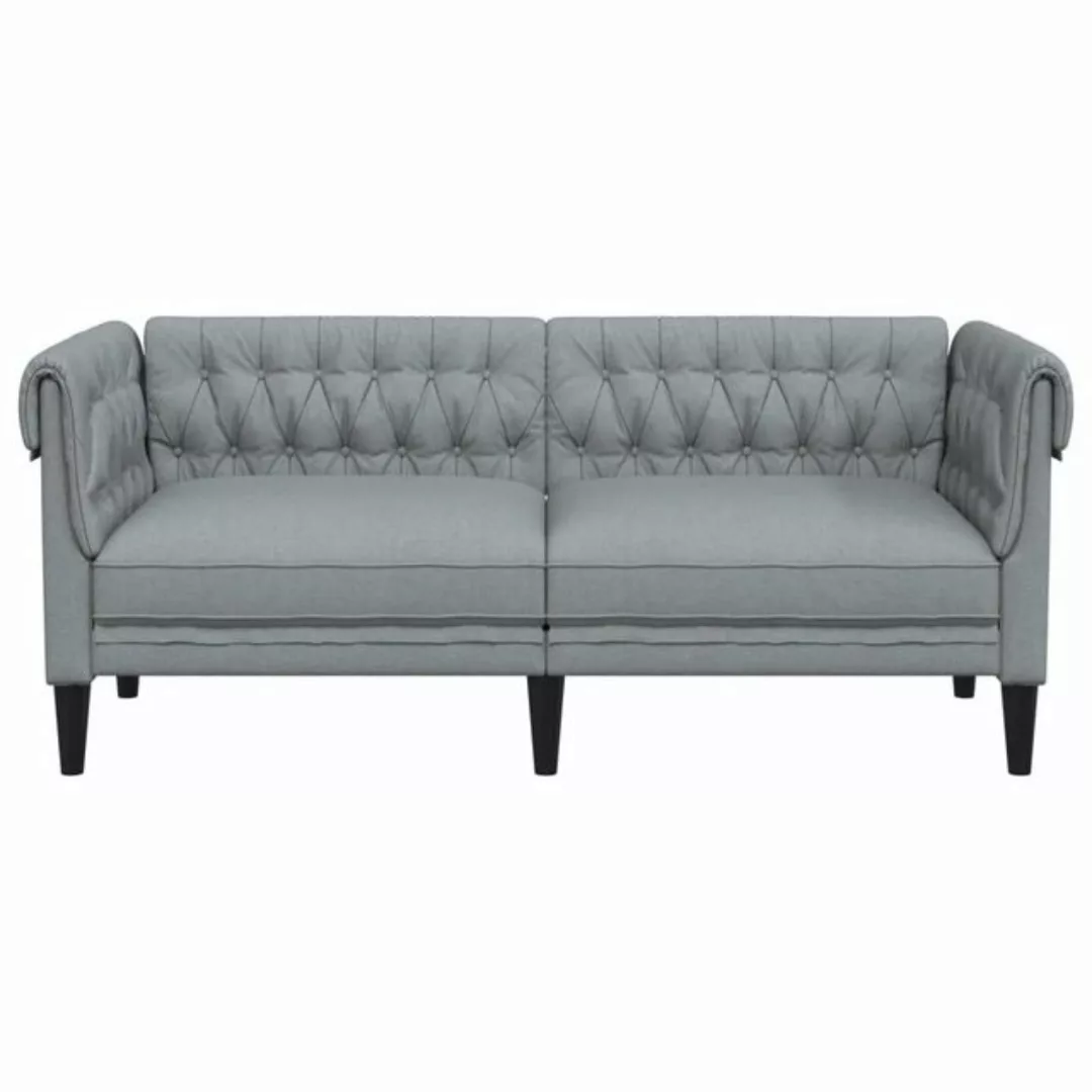 vidaXL Sofa Chesterfield-Sofa 2-Sitzer Hellgrau Stoff günstig online kaufen