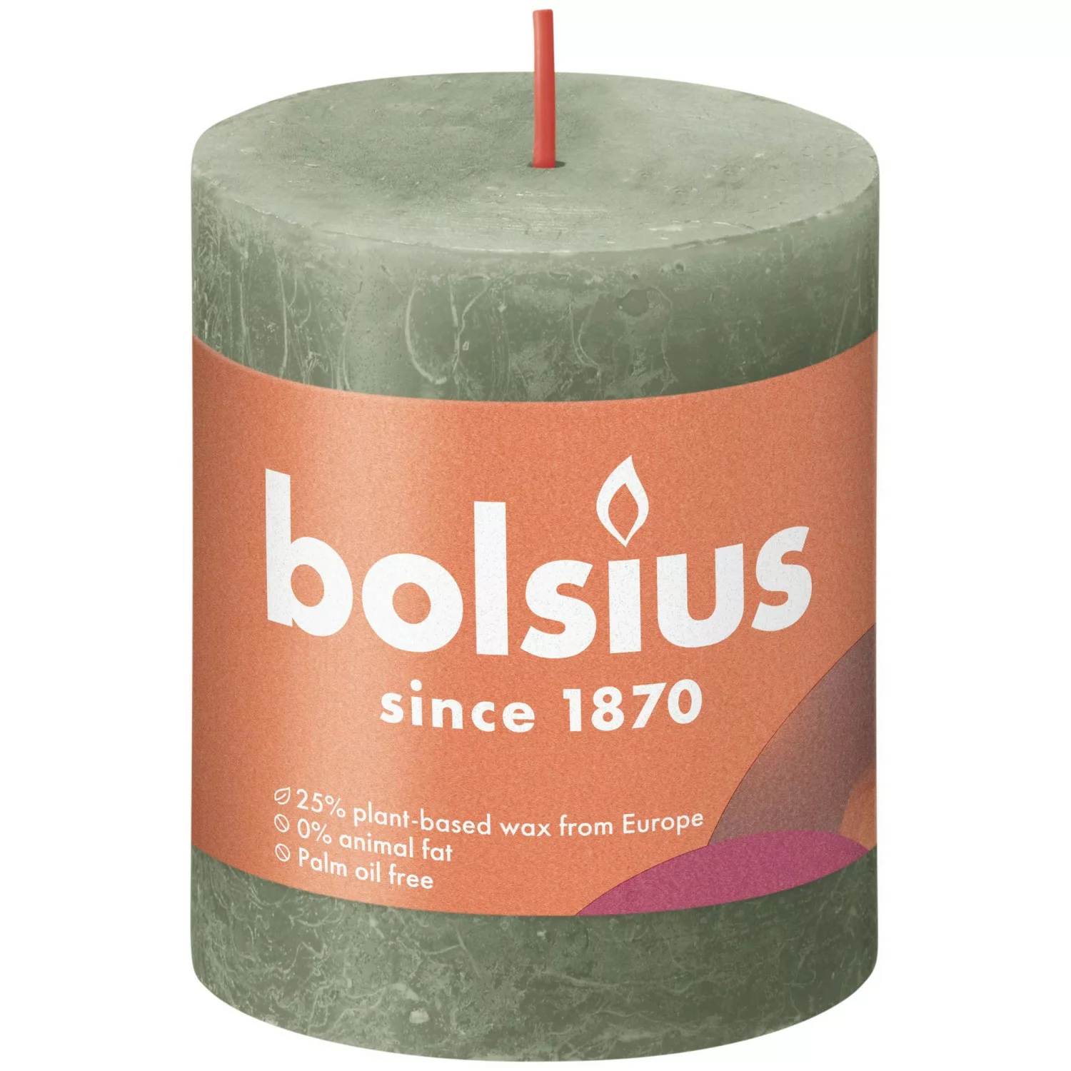 Bolsius Rustik-Kerze Shine 80/68 mm Frische Olive günstig online kaufen
