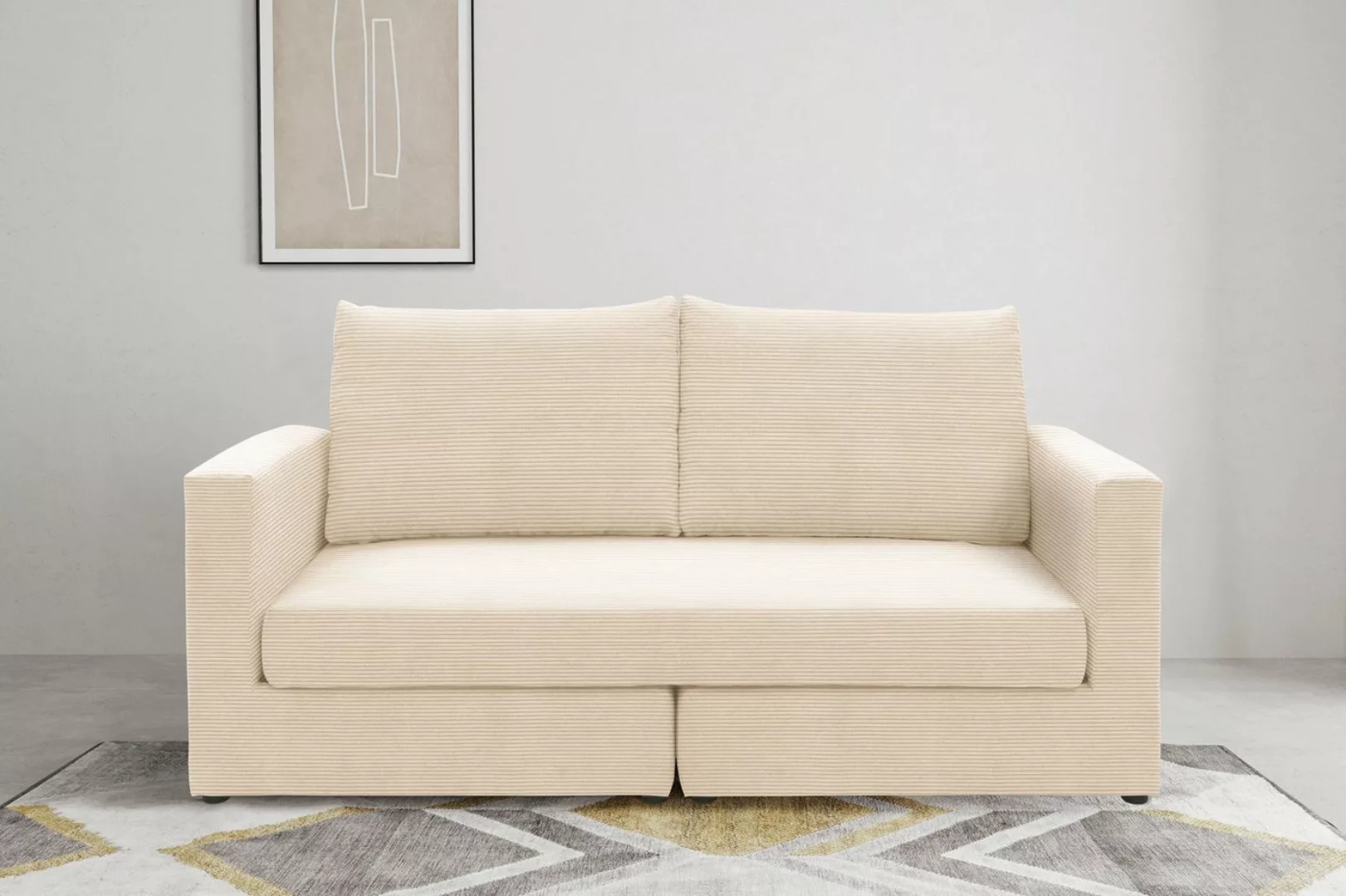 DOMO collection 2-Sitzer "800015 B/T/H: 178/80/90 cm", Sitzfläche mit Feder günstig online kaufen