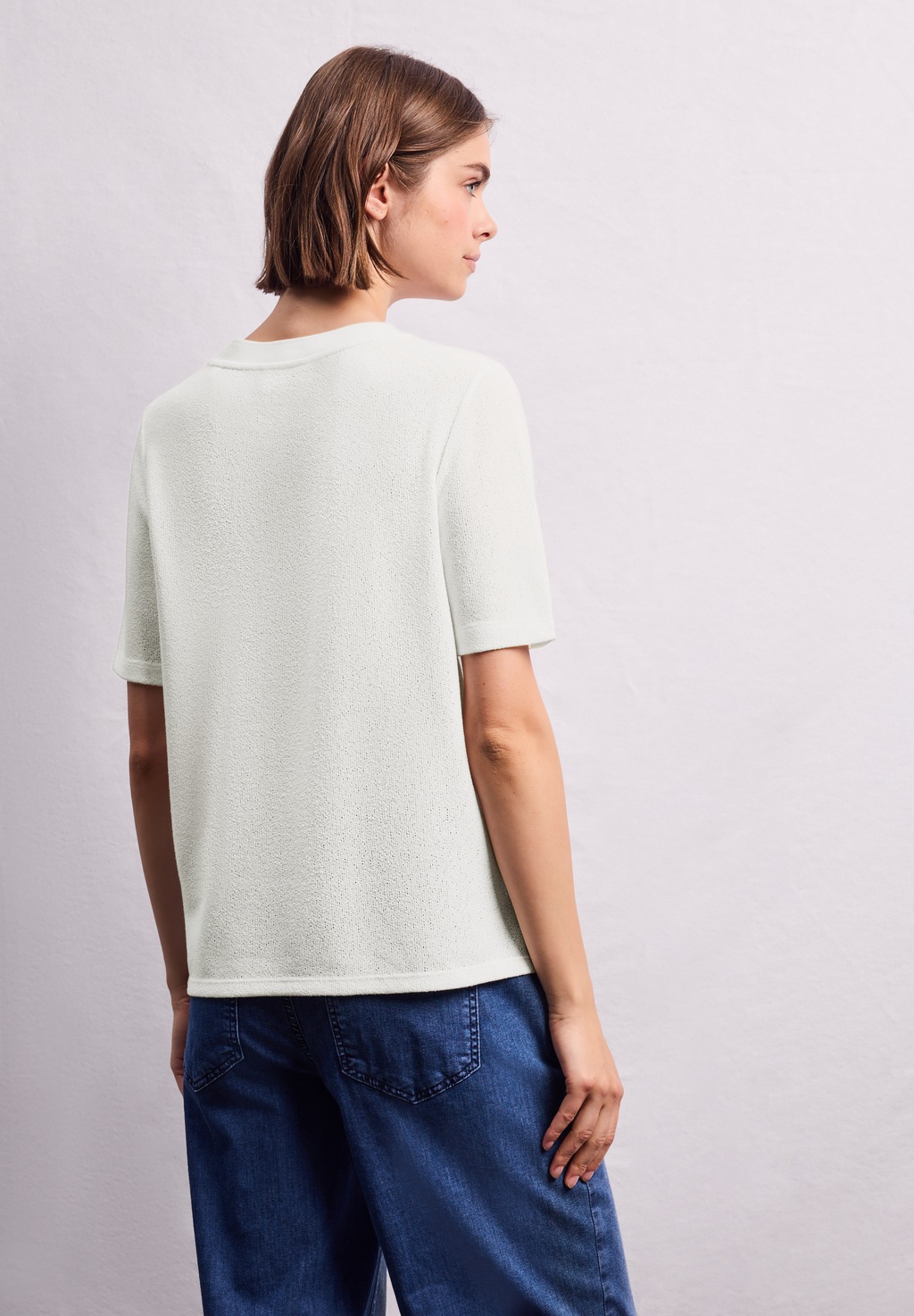 STREET ONE STUDIO T-Shirt, aus elastischem Materialmix günstig online kaufen