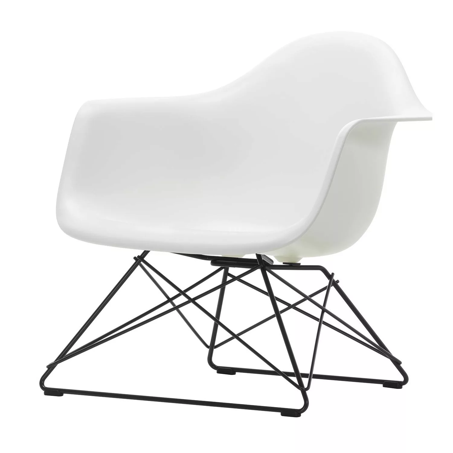 Vitra - Eames Plastic Armchair LAR Gestell schwarz - weiß/Sitzschale Polypr günstig online kaufen