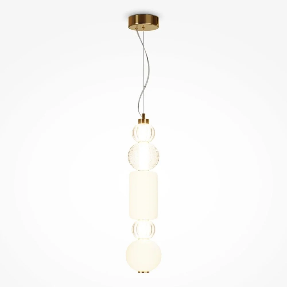 LED Pendelleuchte Collar in Gold und Transparent 35W 1600lm 2195mm günstig online kaufen