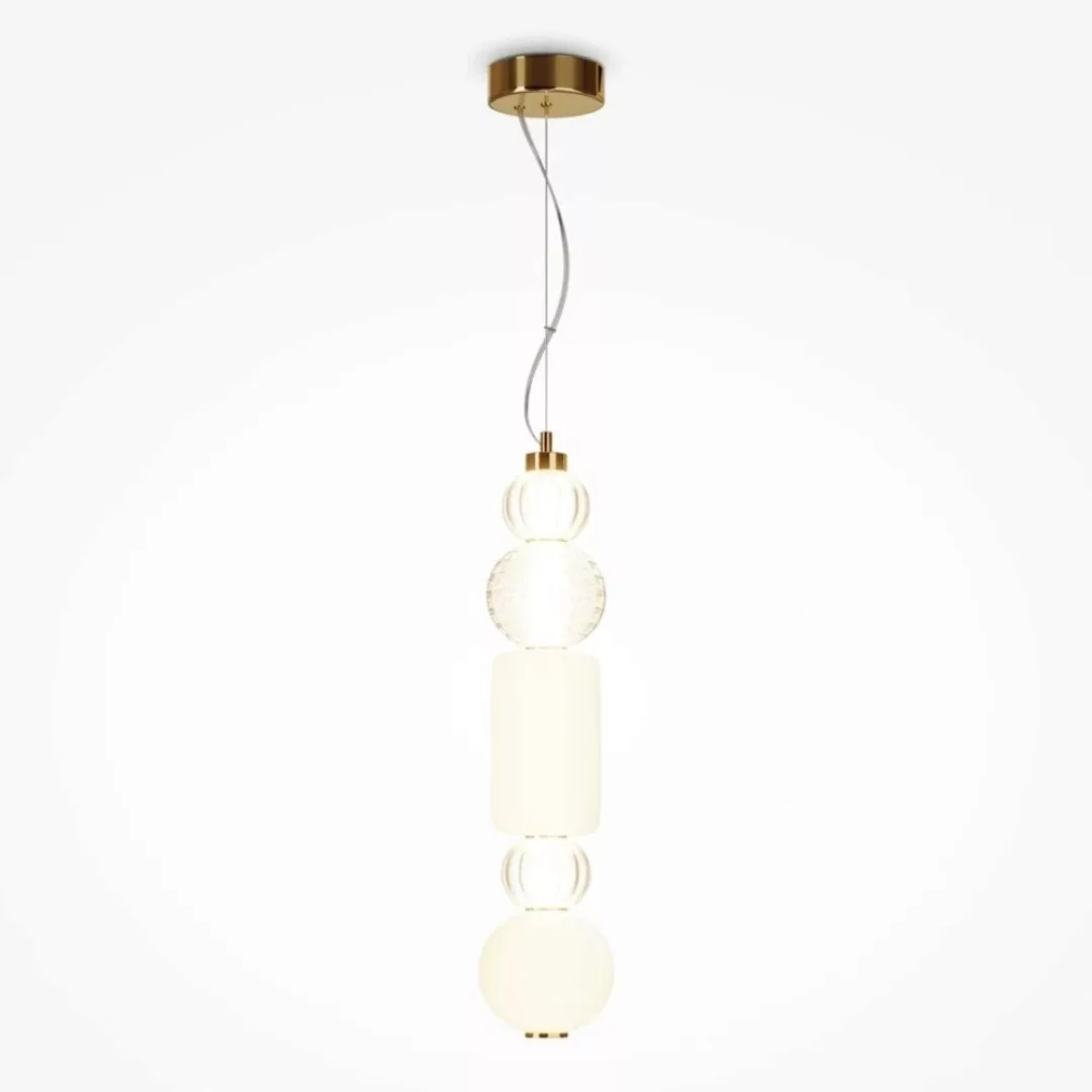 LED Pendelleuchte Collar in Gold und Transparent 35W 1600lm 2195mm günstig online kaufen