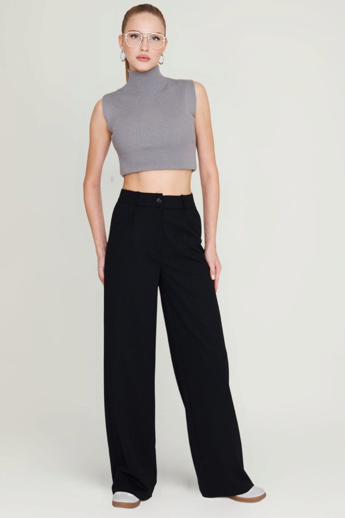 fashionshowcase Palazzohose Damen Stoffhose Marlenehose mit günstig online kaufen