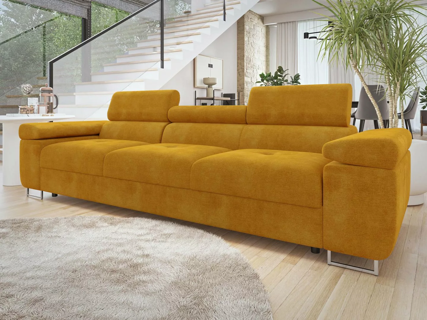 MIRJAN24 Sofa Torezio 3, Einstellbare Kopfstützen, 263x102x70-90 cm günstig online kaufen