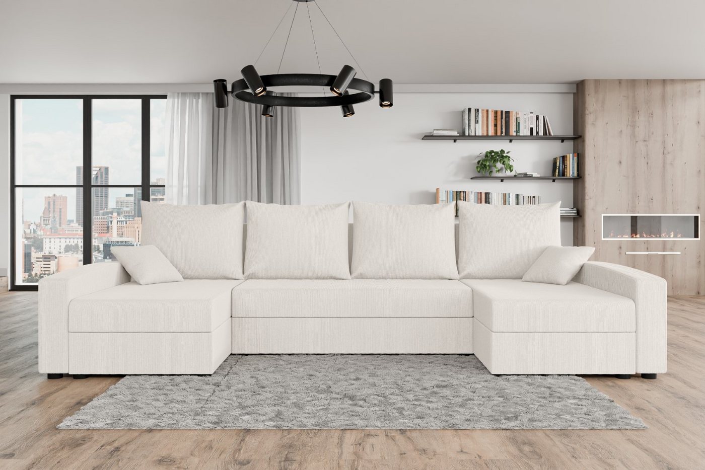 ALTDECOR Wohnlandschaft RAVENA-U, Couch mit Schlaffunktion, Wohnzimmer - Wo günstig online kaufen