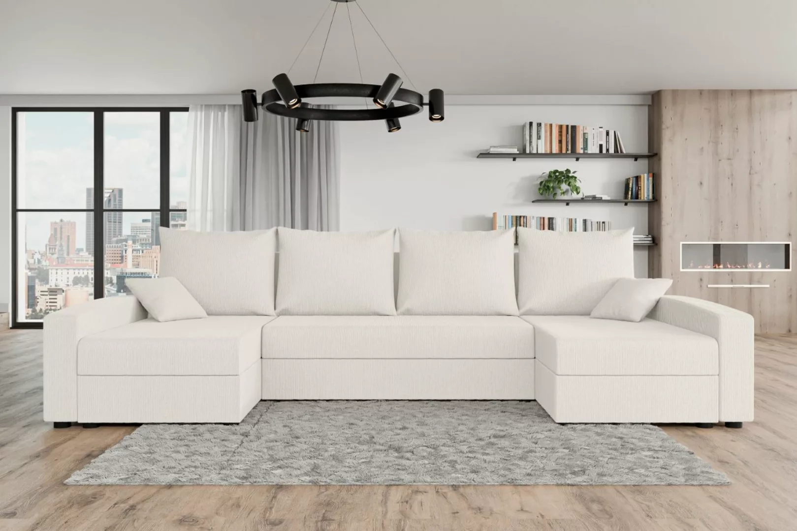 ALTDECOR Wohnlandschaft RAVENA-U, Couch mit Schlaffunktion, Stauraum Ecksof günstig online kaufen