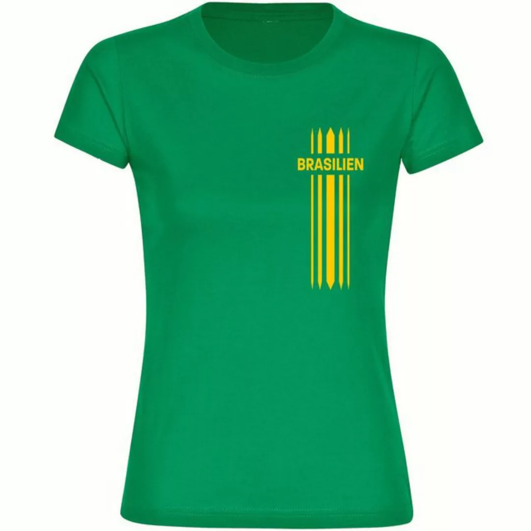 multifanshop T-Shirt Damen Brasilien - Streifen - Frauen günstig online kaufen