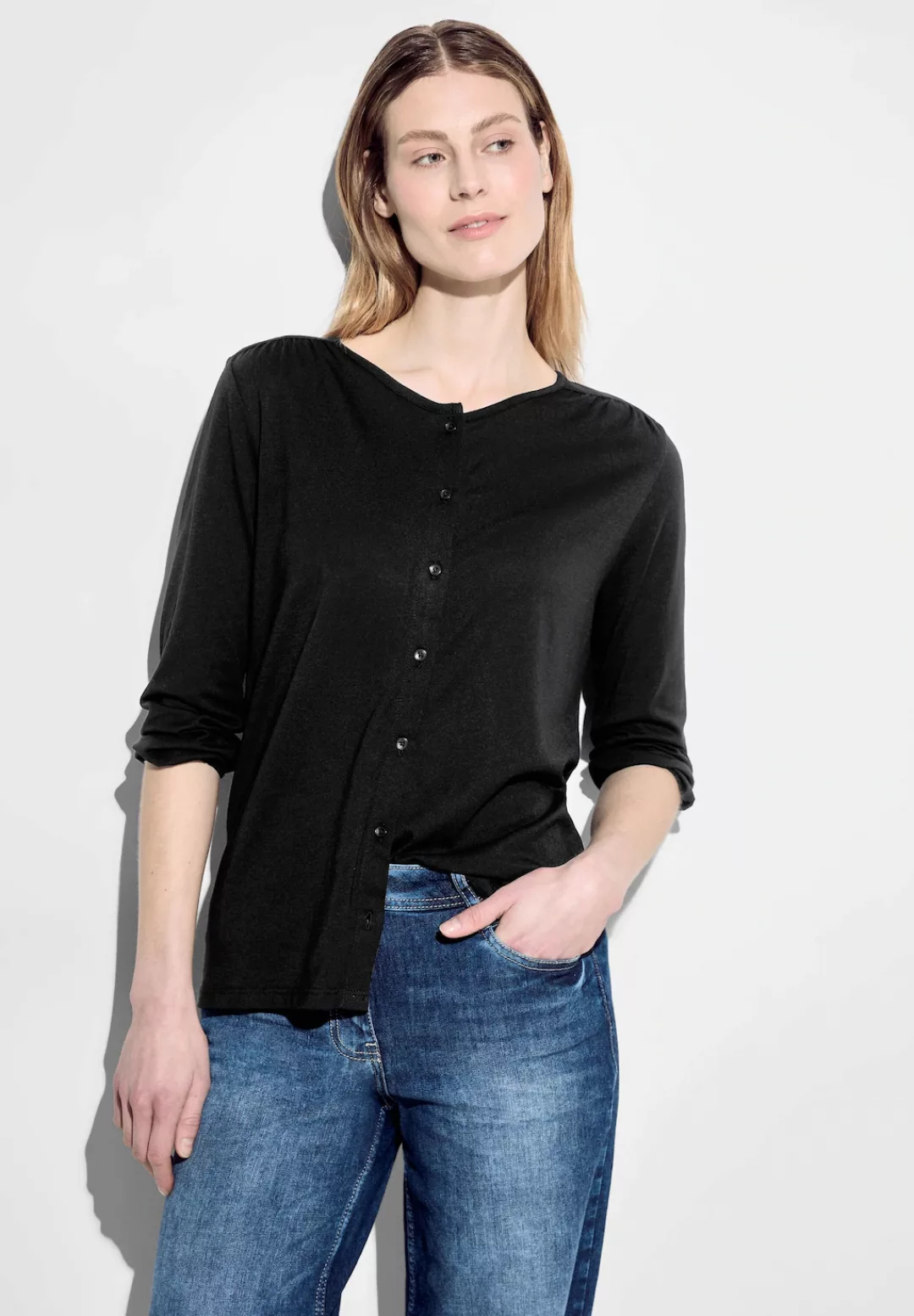 Cecil 3/4-Arm-Shirt in Unifarbe günstig online kaufen