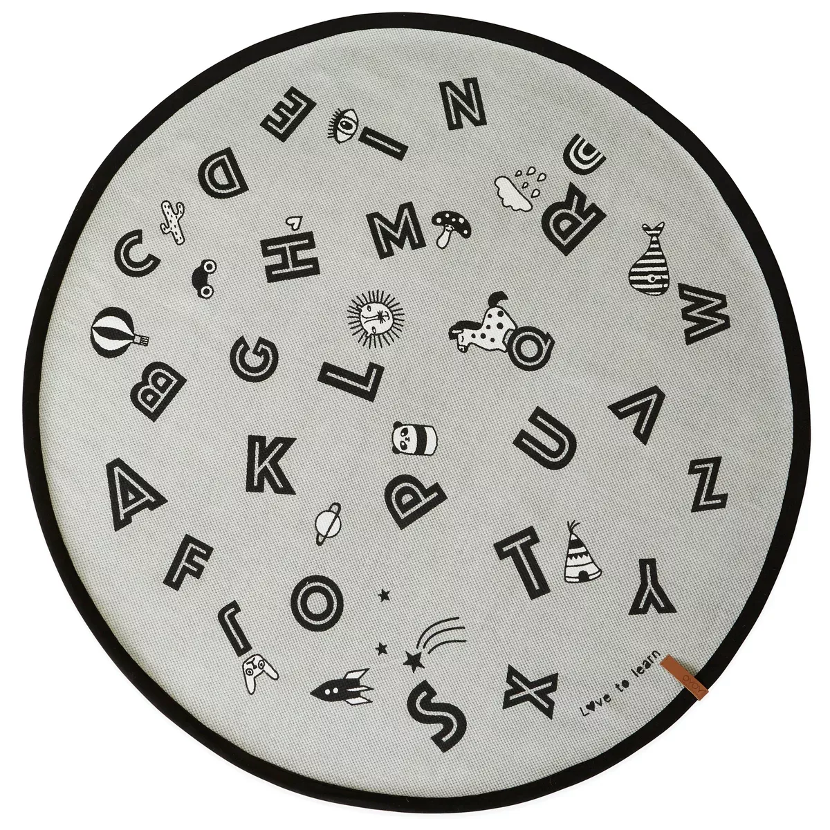 The alphabet Teppich Ø120cm Grau günstig online kaufen