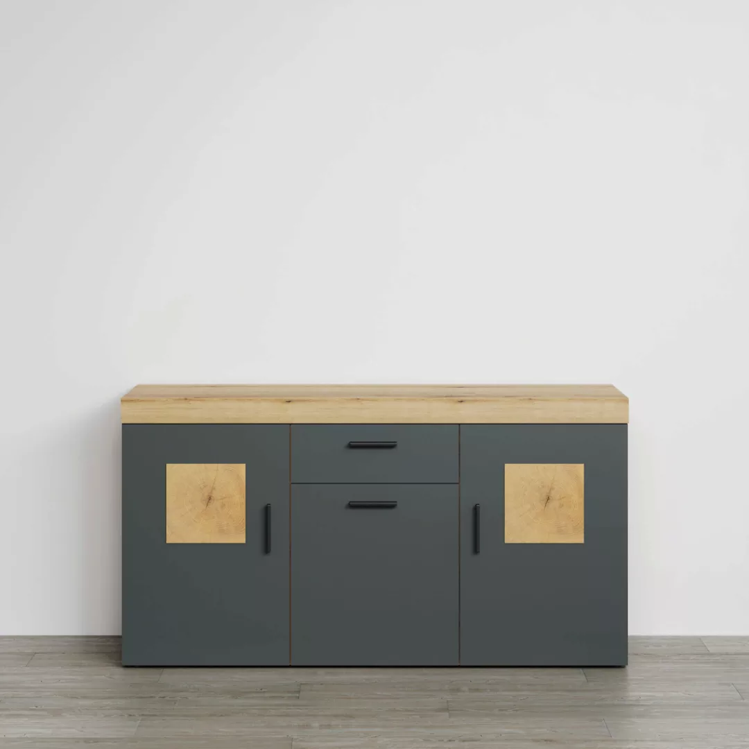 Home affaire Sideboard "Tyler", (Packung, 1 St.), Mit Hirnholzapplikationen günstig online kaufen