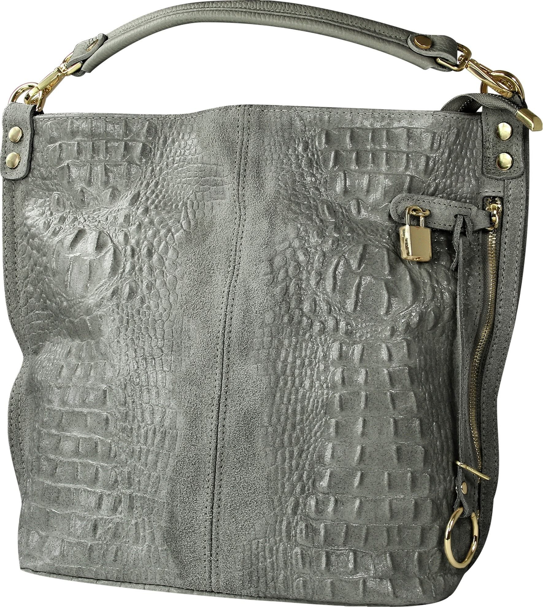Toscanto Beuteltasche Toscanto Tasche Kroko-Prägung grau günstig online kaufen