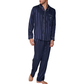 Admas  Pyjamas/ Nachthemden Pyjama aus Satin Hausanzug Hemd und Hose Stripe günstig online kaufen