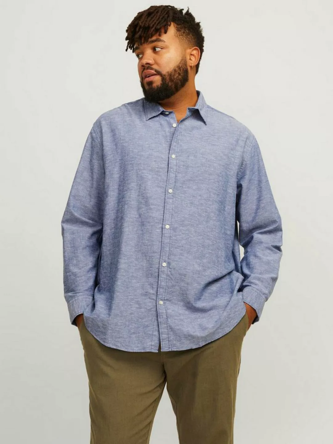 Jack & Jones PlusSize Langarmhemd JJELINEN BLEND SHIRT LS SN PLS günstig online kaufen