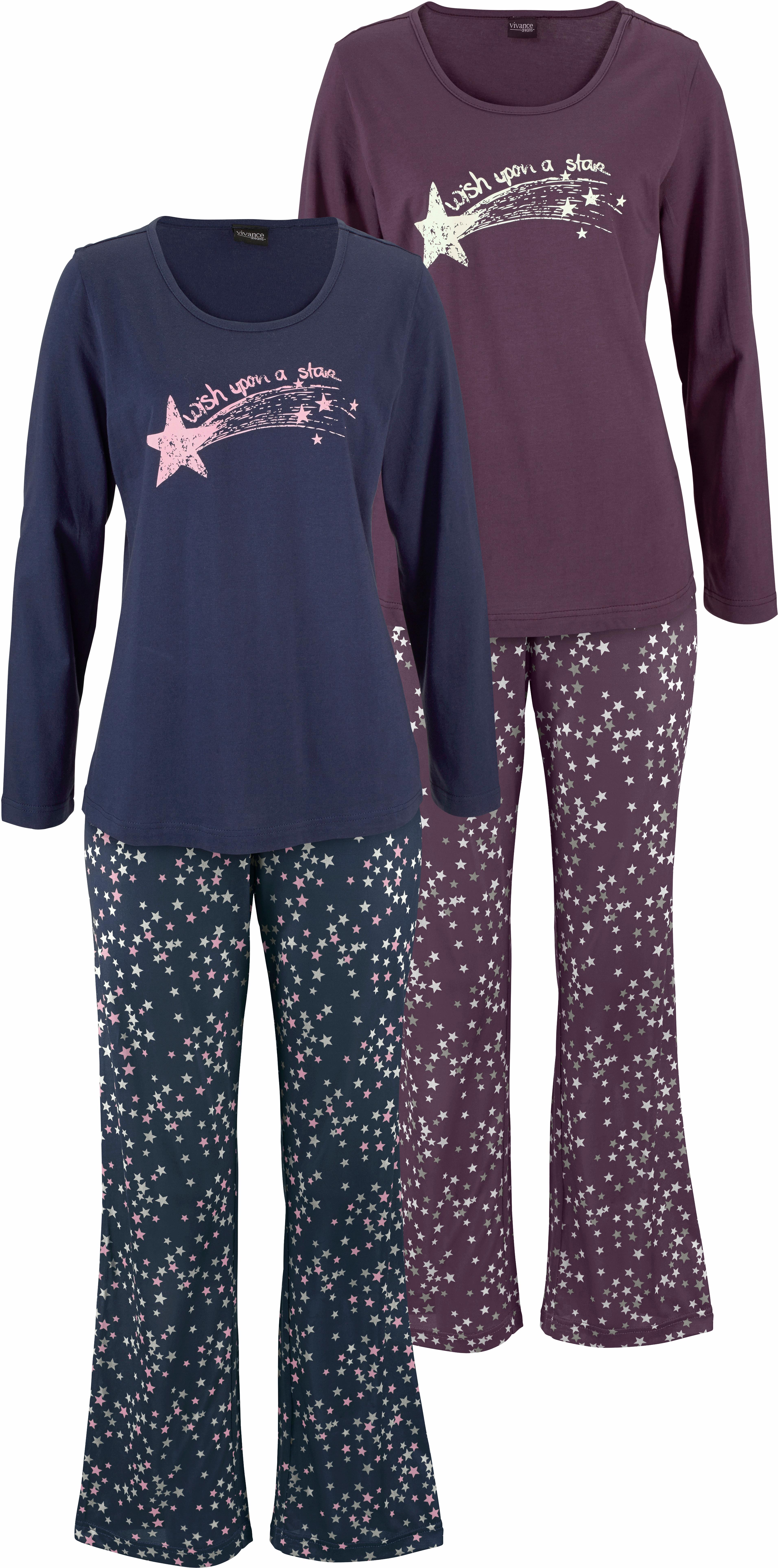 Vivance Dreams Pyjama, (4 tlg., 2 Stück), mit Sternenprint günstig online kaufen