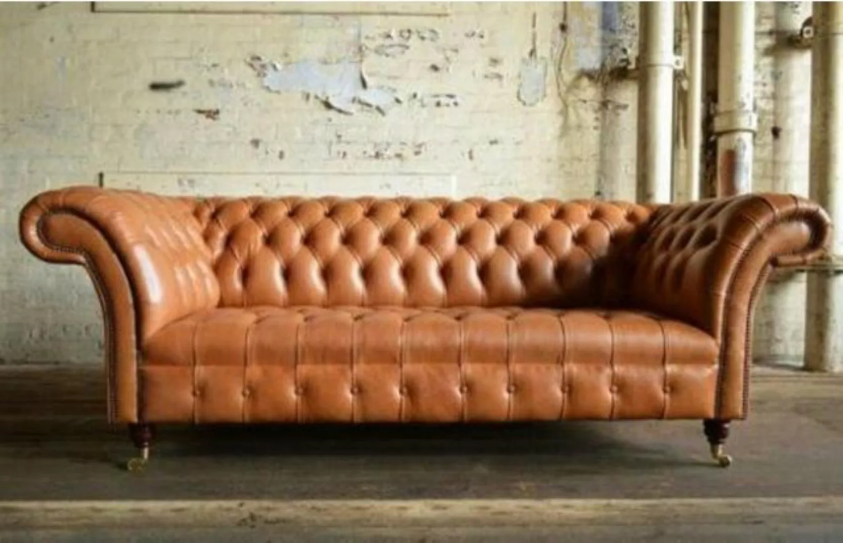 JVmoebel 3-Sitzer Ledersofa Sofa Couch 3 Sitzer Couchen Chesterfield Leder günstig online kaufen