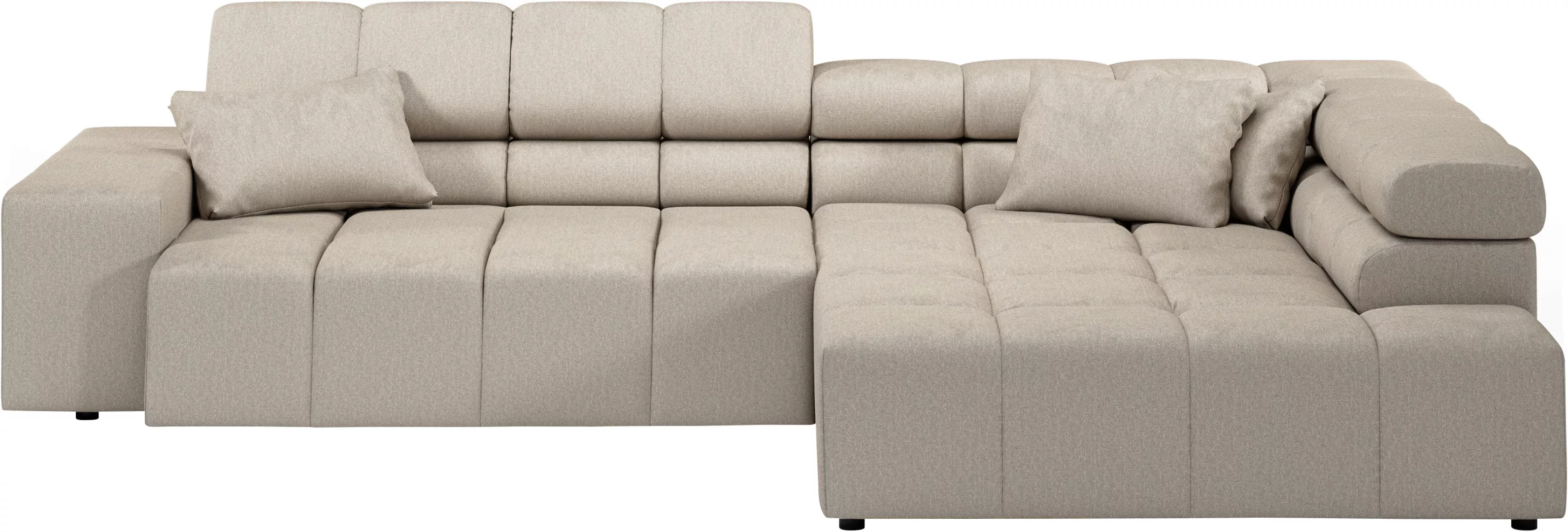 INOSIGN Ecksofa "Ancona incl. Kopfteilverstellung, Zierkissen Breite 319cm, günstig online kaufen