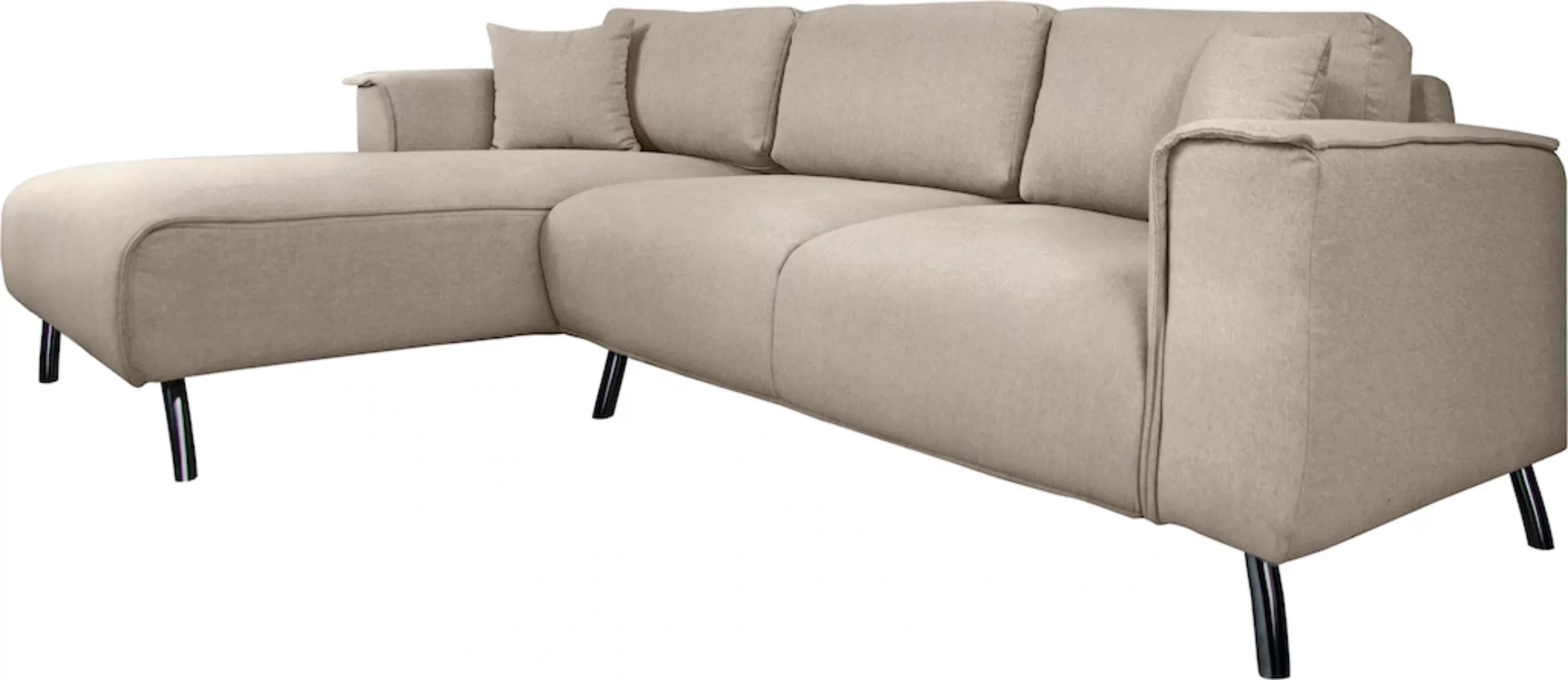 INOSIGN Ecksofa "Malaga L-Form", Deckenoptik auf Recamiere und Armlehne günstig online kaufen