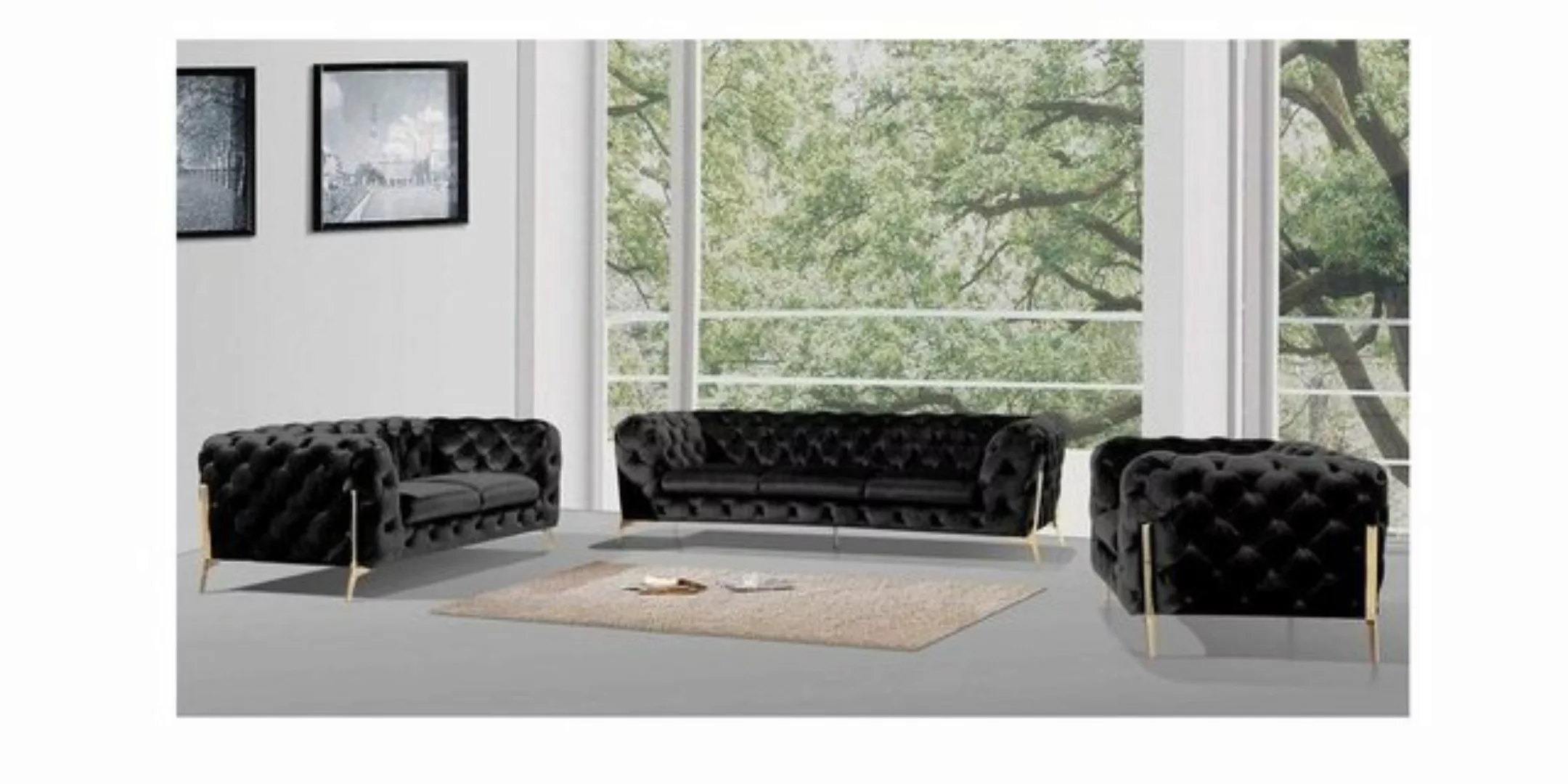 S-Style Möbel Polstergarnitur Chesterfield Ashley Polstergarnitur 3+2+1 mit günstig online kaufen