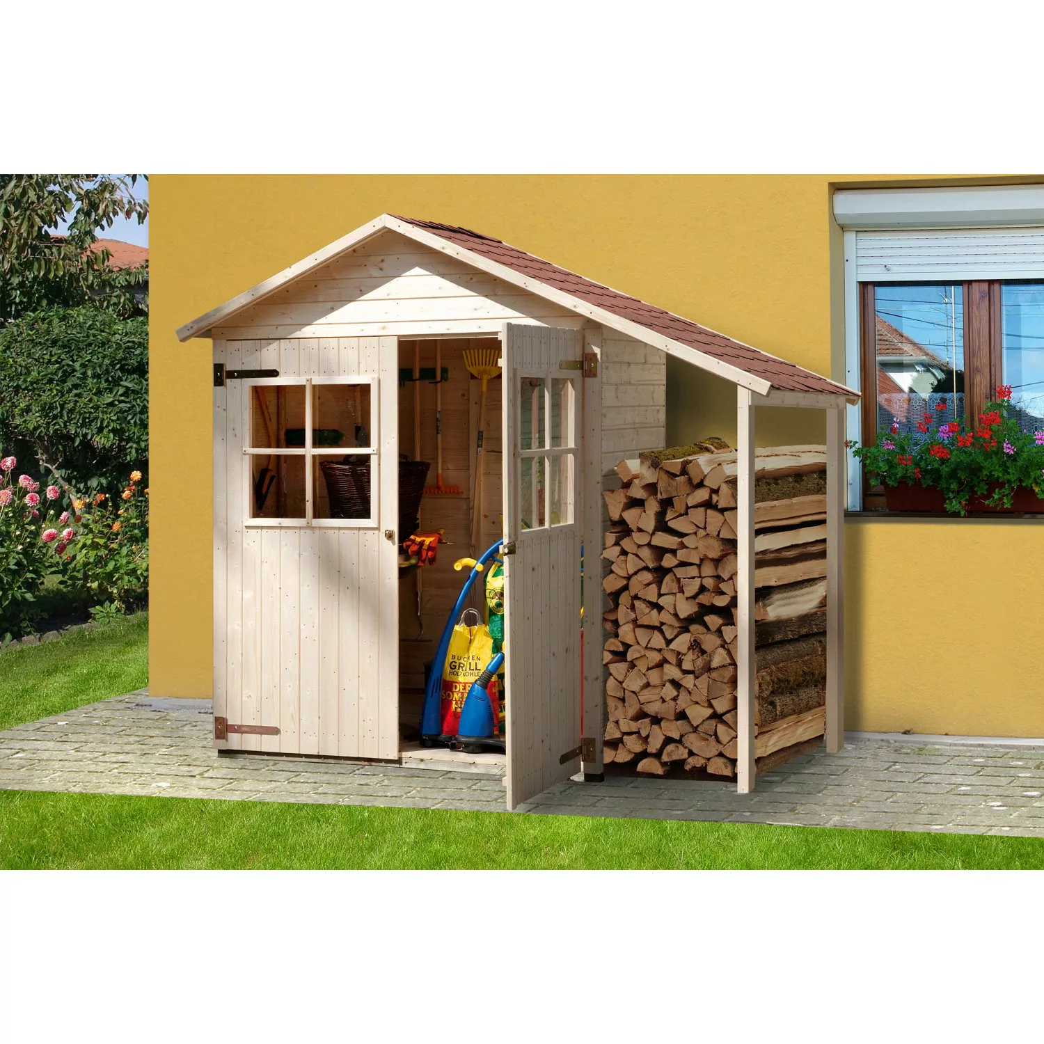 weka Garten-Geräteschrank "Gr. 2", BxTxH: 245x105x216 cm, mit Schleppdach günstig online kaufen