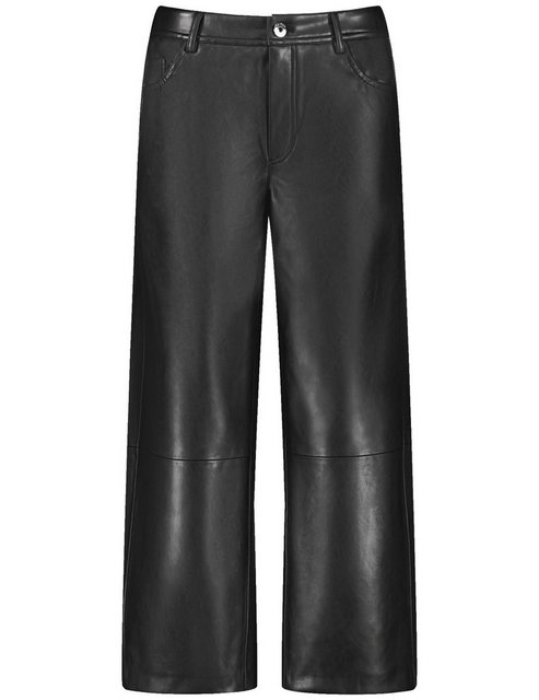 Taifun Stoffhose Culotte in Leder-Optik Loose Fit günstig online kaufen