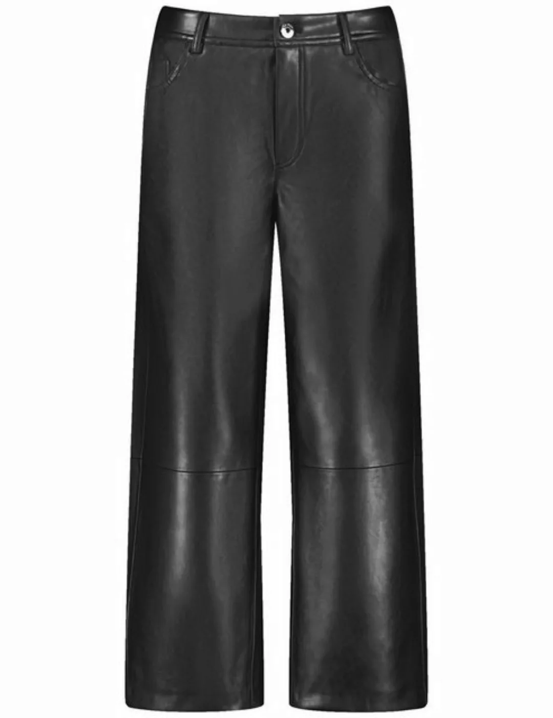 Taifun Stoffhose Culotte in Leder-Optik Loose Fit günstig online kaufen