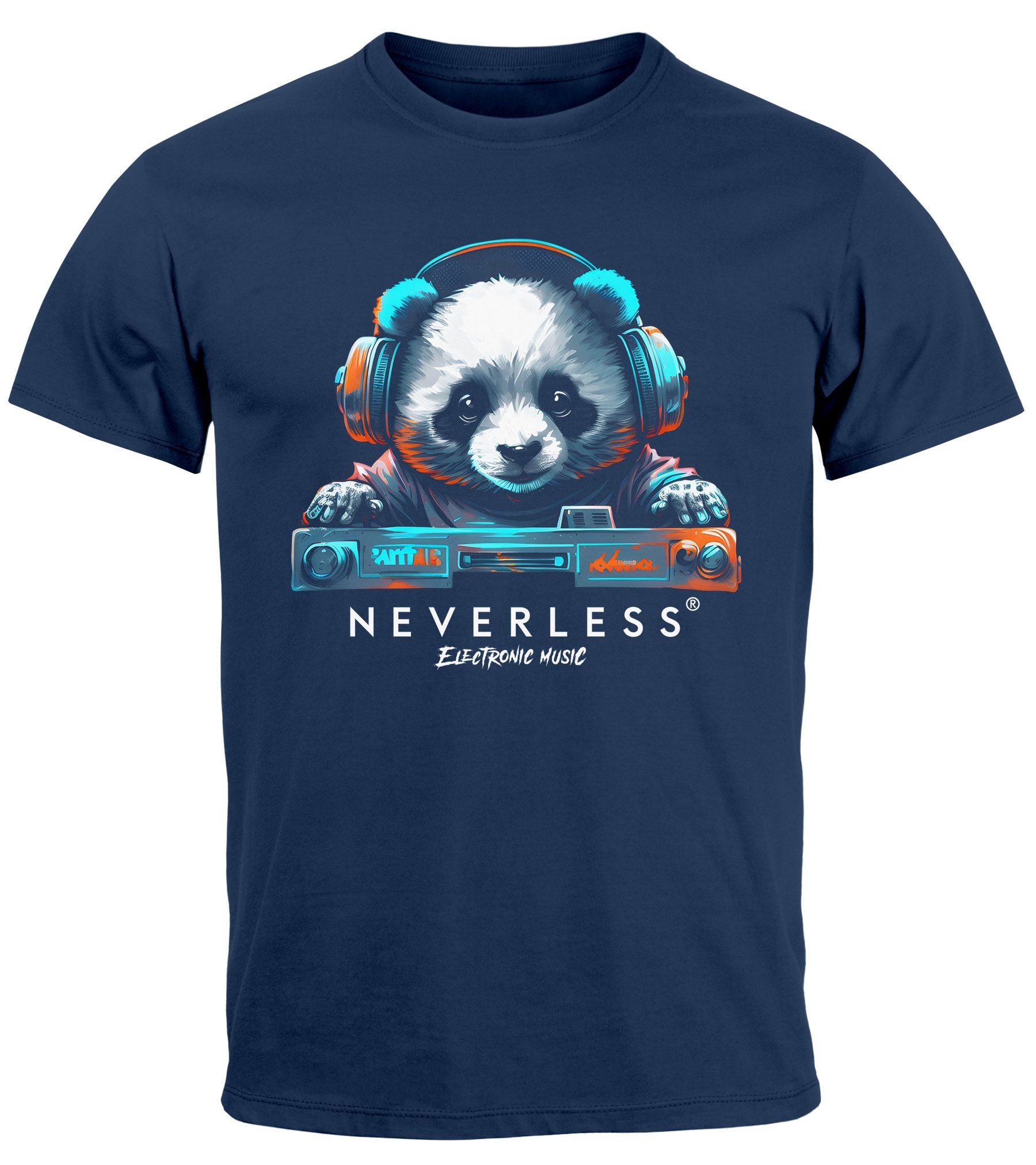 Neverless Print-Shirt Herren T-Shirt Panda Bär günstig online kaufen