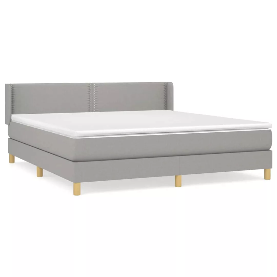 Vidaxl Boxspringbett Mit Matratze Hellgrau 160x200 Cm Stoff günstig online kaufen