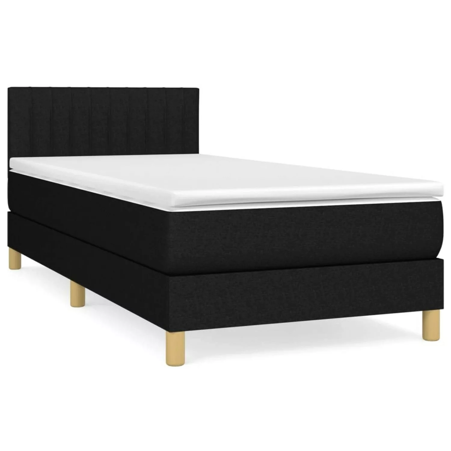 vidaXL Boxspringbett mit Matratze Schwarz 90x190 cm Stoff1467663 günstig online kaufen