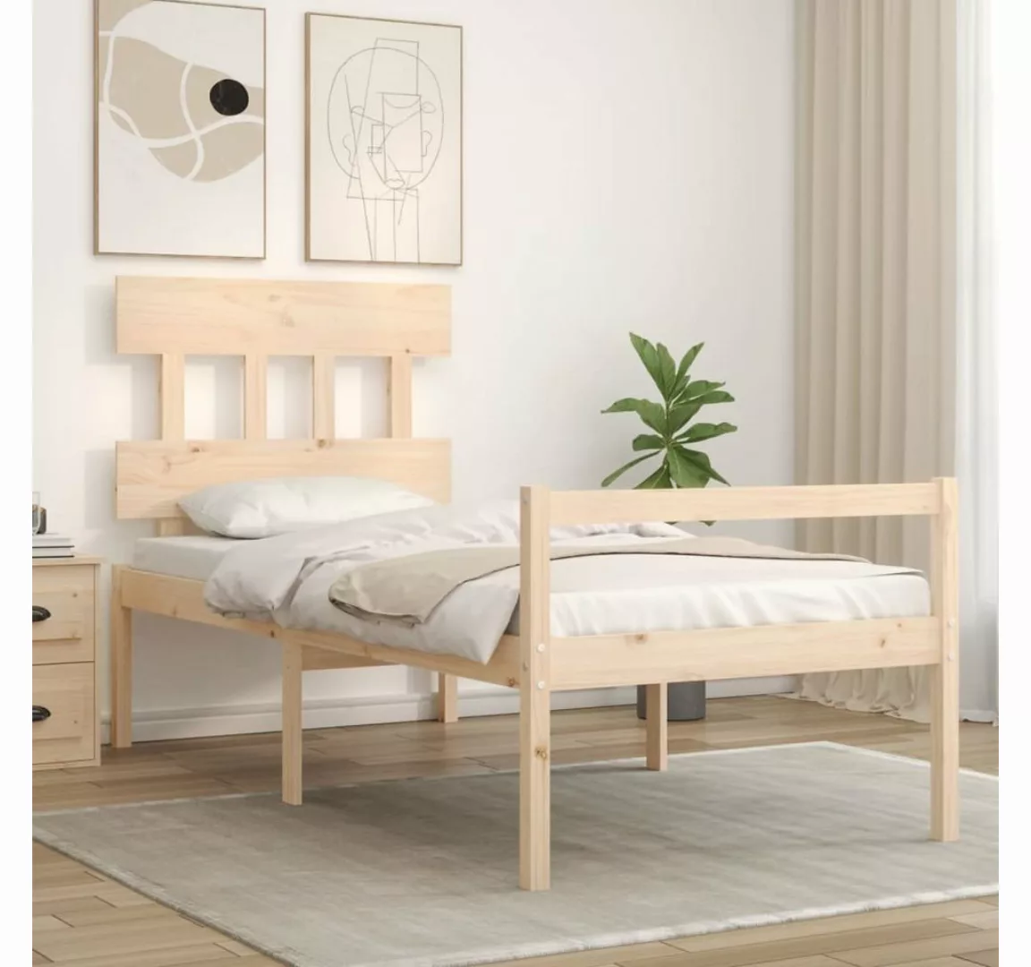 vidaXL Bett Seniorenbett mit Kopfteil Massivholz günstig online kaufen