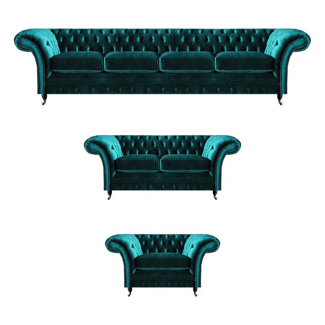 JVmoebel Chesterfield-Sofa Luxus Set 3tlg Sofagarnitur Chesterfield Einrich günstig online kaufen