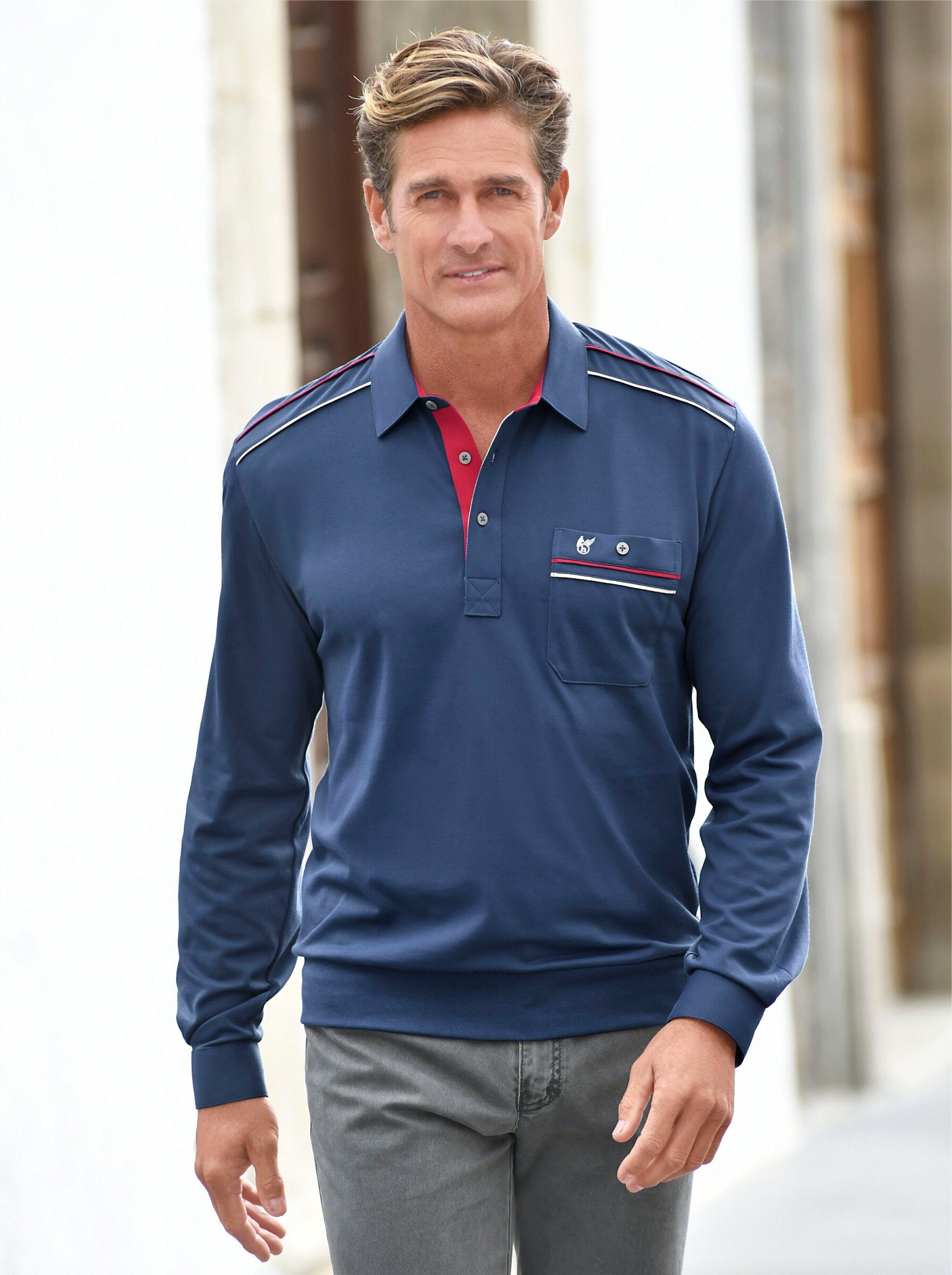 Classic Poloshirt "Langarm-Poloshirt", (1 tlg.) günstig online kaufen