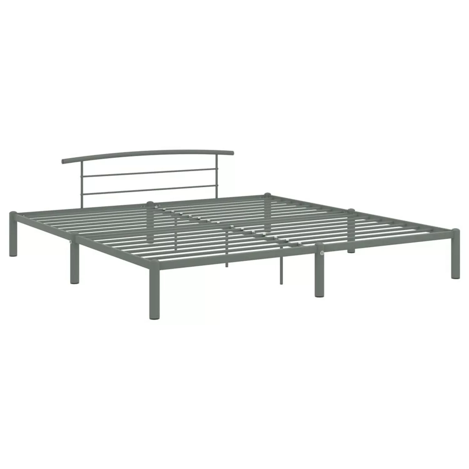 Bettgestell Grau Metall 180x200 Cm günstig online kaufen