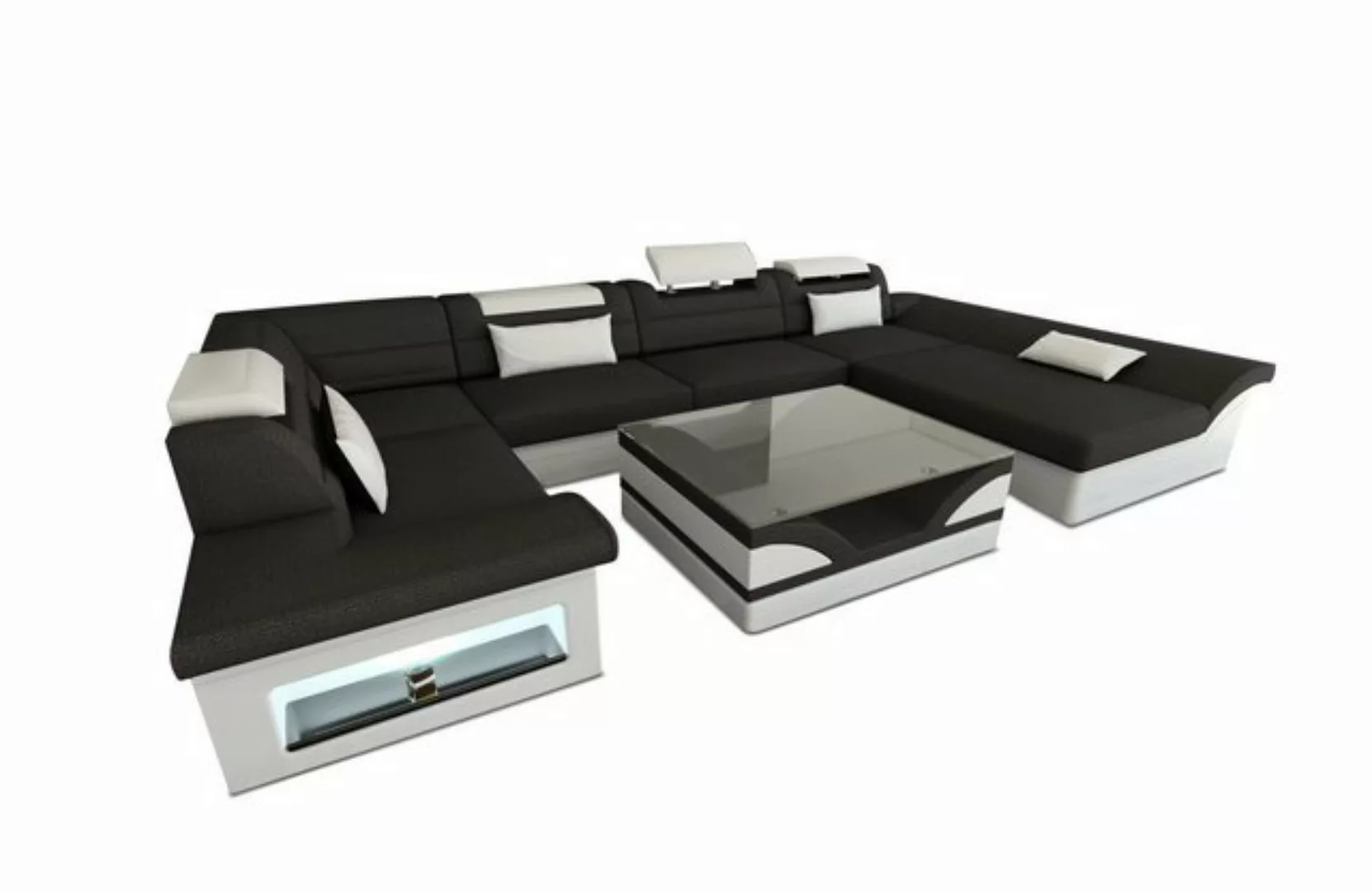 Sofa Dreams Wohnlandschaft Polster Stoff Sofa Couch Enzo U Form Stoffsofa, günstig online kaufen