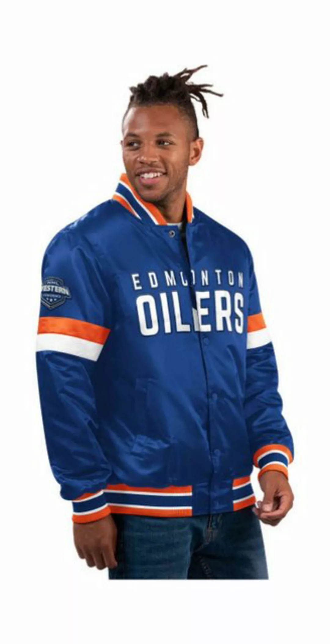 Starter Collegejacke NHL Edmonton Oilers Satin Varsity günstig online kaufen