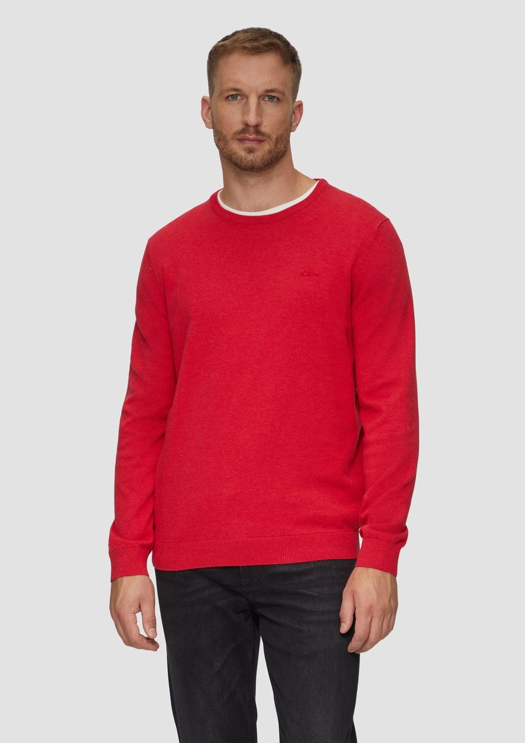 s.Oliver Strickpullover Strickpullover mit Logo-Stickerei Logo günstig online kaufen