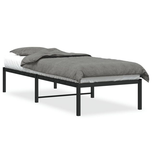 vidaXL Bettgestell Bettgestell Metall Schwarz 75x190 cm Bett Bettgestell günstig online kaufen