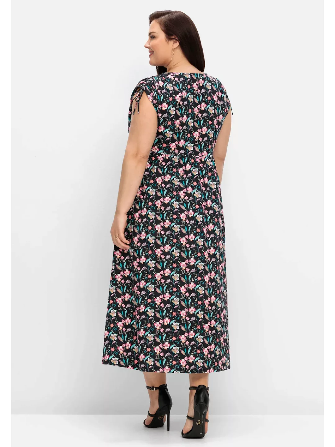 Sheego Maxikleid "Große Größen", mit Blumenprint und weitem Rock günstig online kaufen