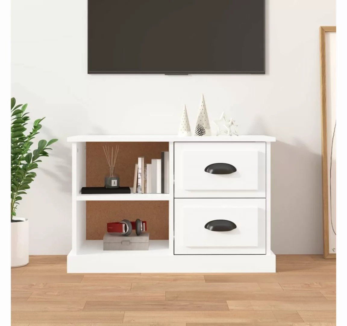 furnicato TV-Schrank Hochglanz-Weiß 73x35,5x47,5 cm Holzwerkstoff günstig online kaufen