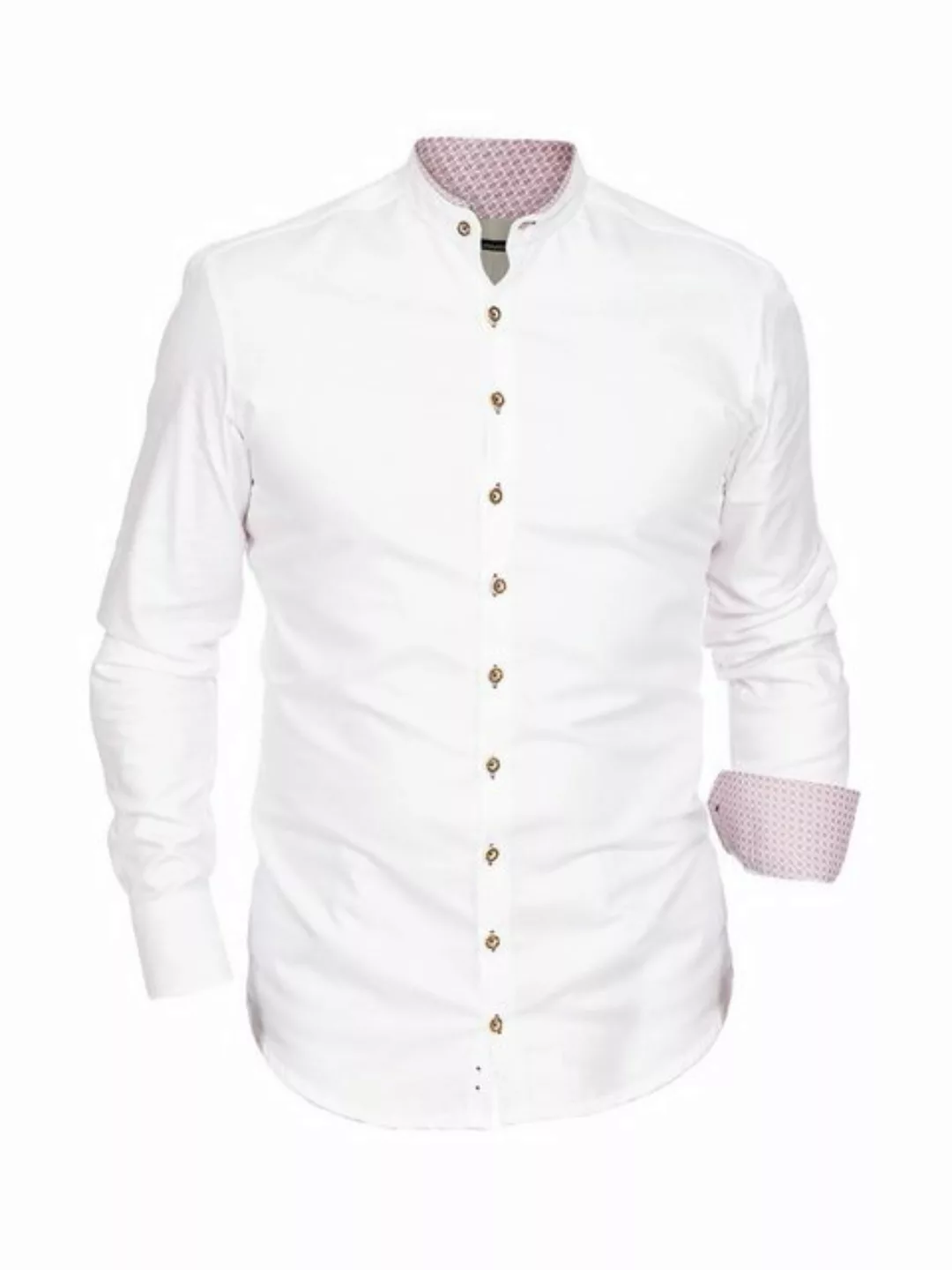 Gipfelstürmer Trachtenhemd Hemd Stehkragen 420004-3829-138 weiß hochrot (Sl günstig online kaufen