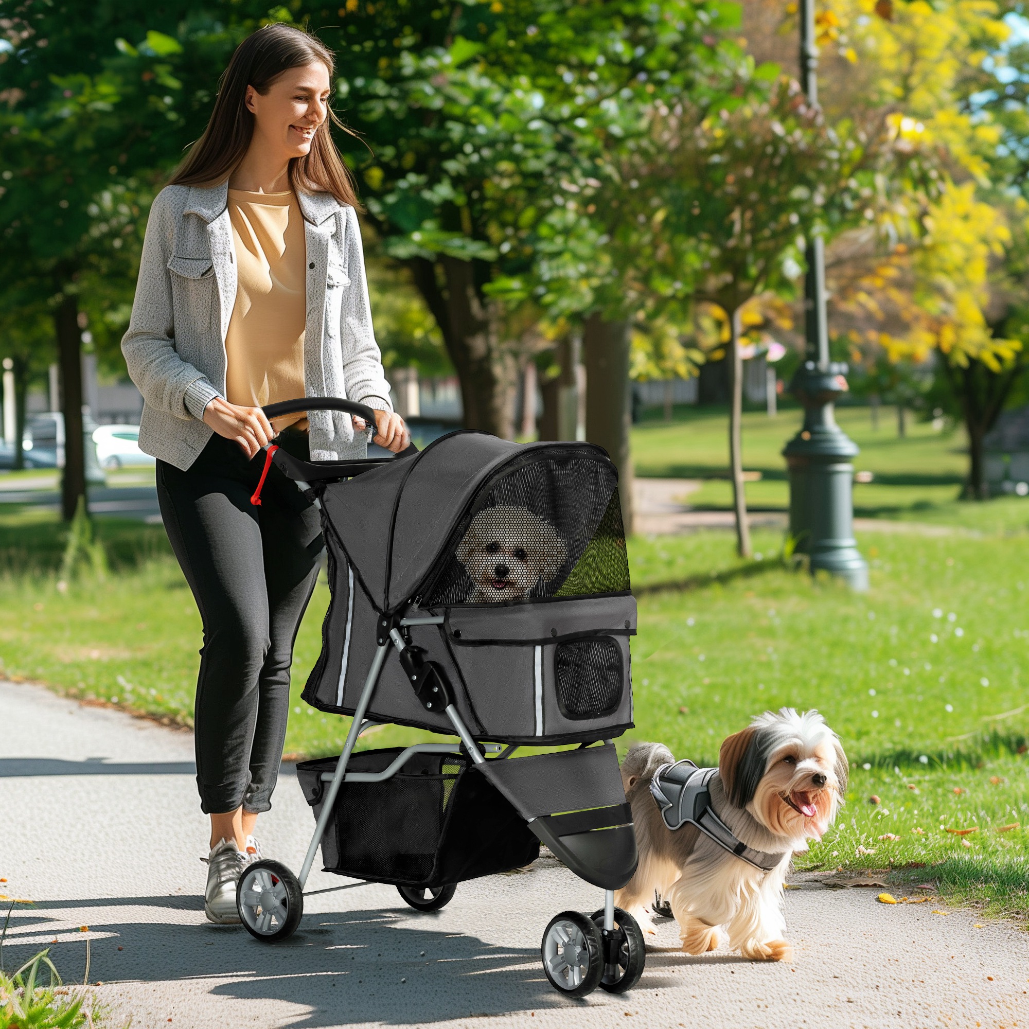 PawHut Hundewagen Hundebuggy klappbar für Hunde & Katzen bis 10 kg Katzenbu günstig online kaufen