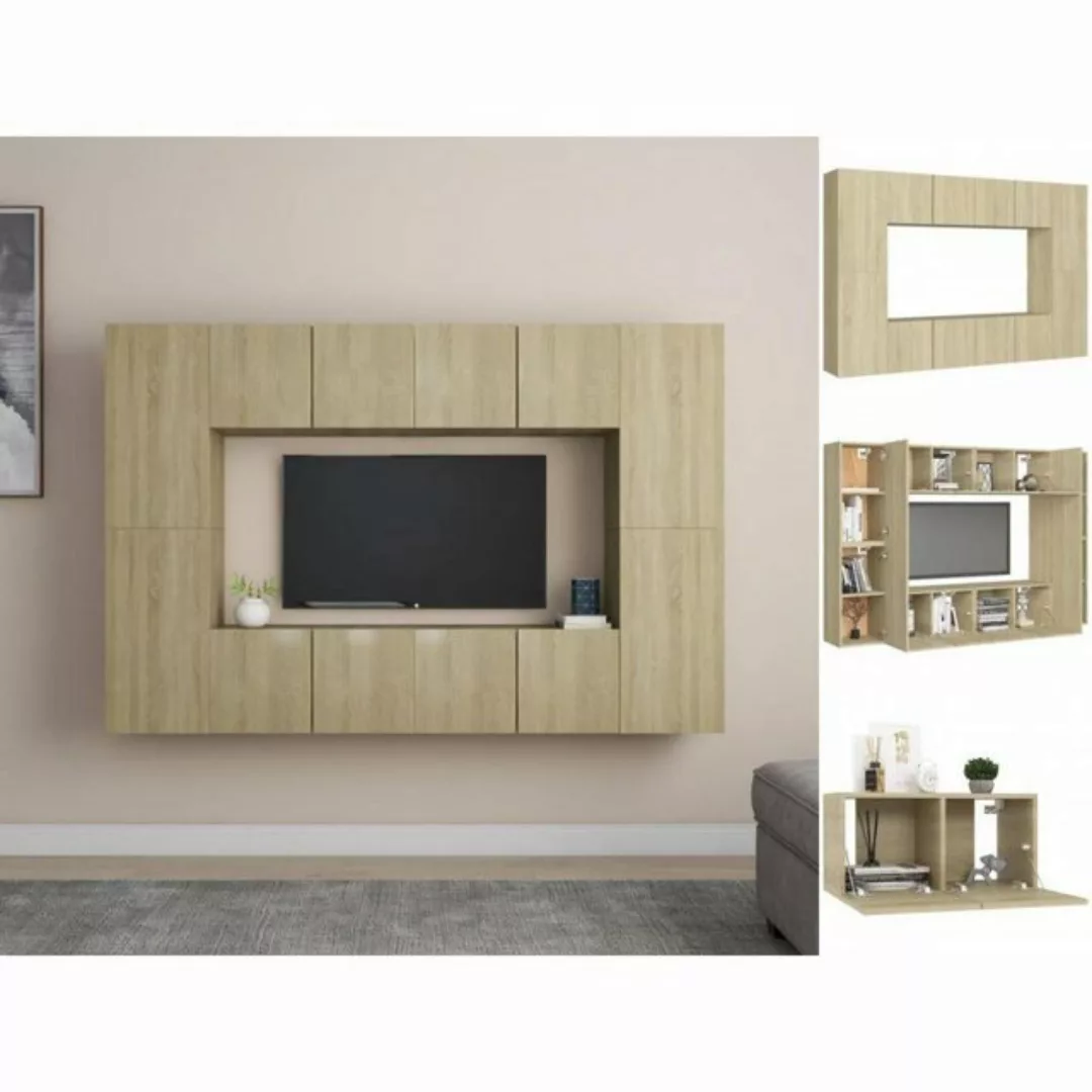 vidaXL TV-Schrank 8-tlg TV-Schrank-Set Sonoma-Eiche Spanplatte günstig online kaufen