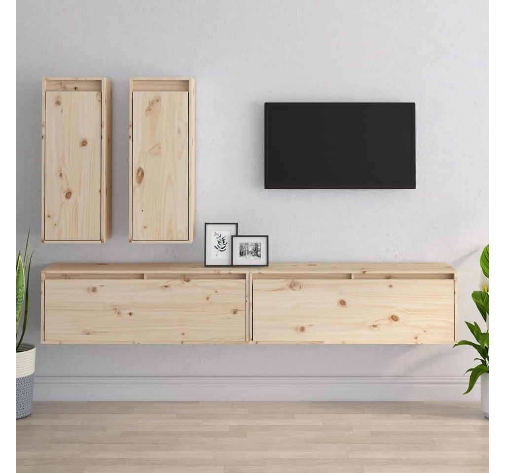 vidaXL TV-Schrank TV-Schränke 4 Stk Massivholz Kiefer Lowboard Lowboard günstig online kaufen