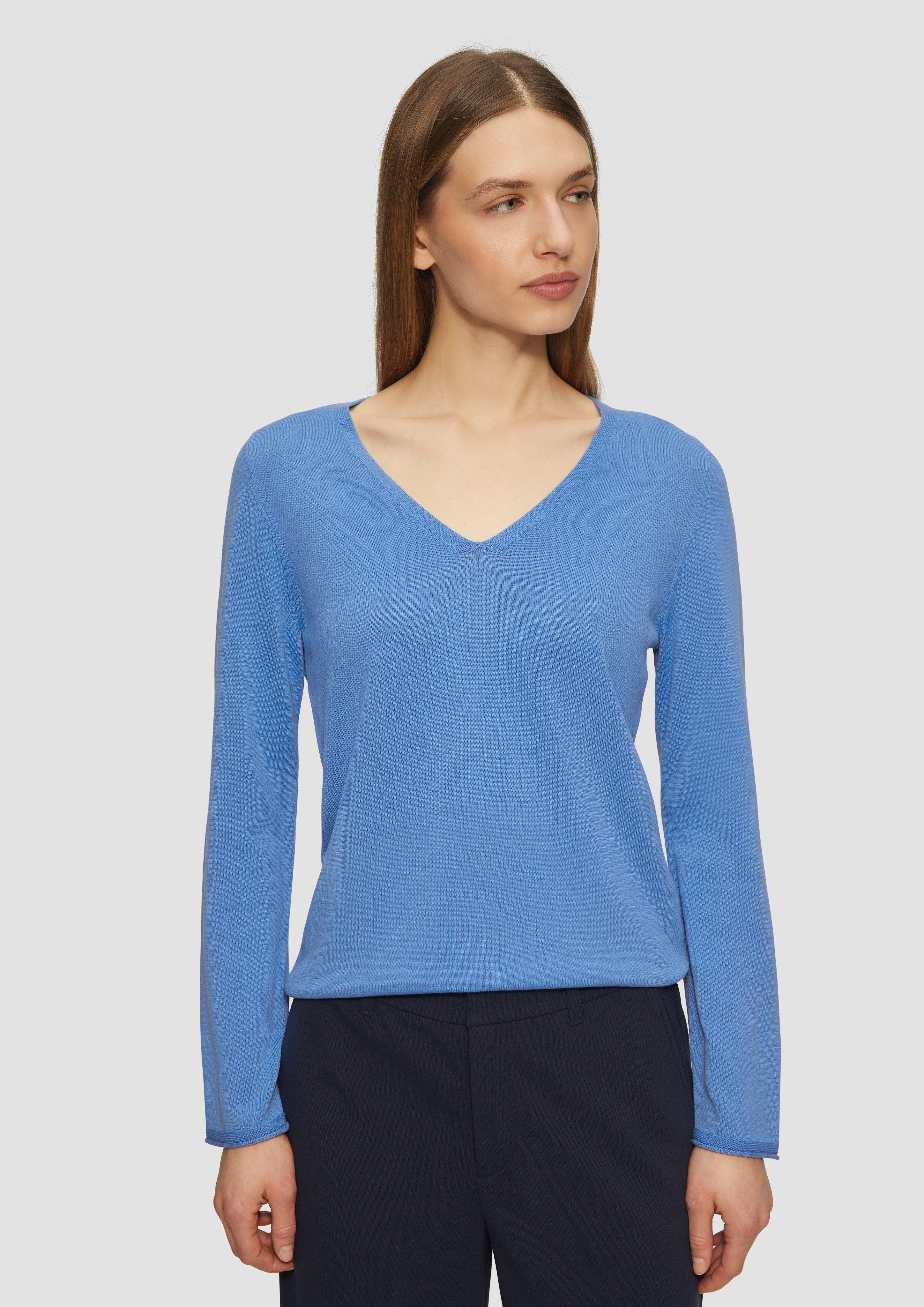 s.Oliver Strickpullover Feinstrickpullover mit V-Ausschnitt und günstig online kaufen