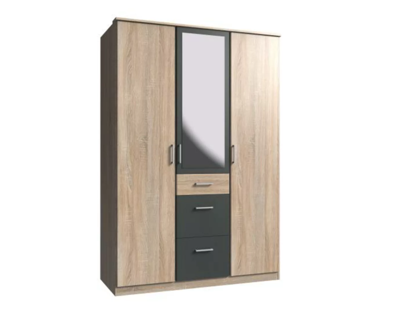 Kleiderschrank 3trg mit 1 Spiegel CLICK von WIMEX braun günstig online kaufen