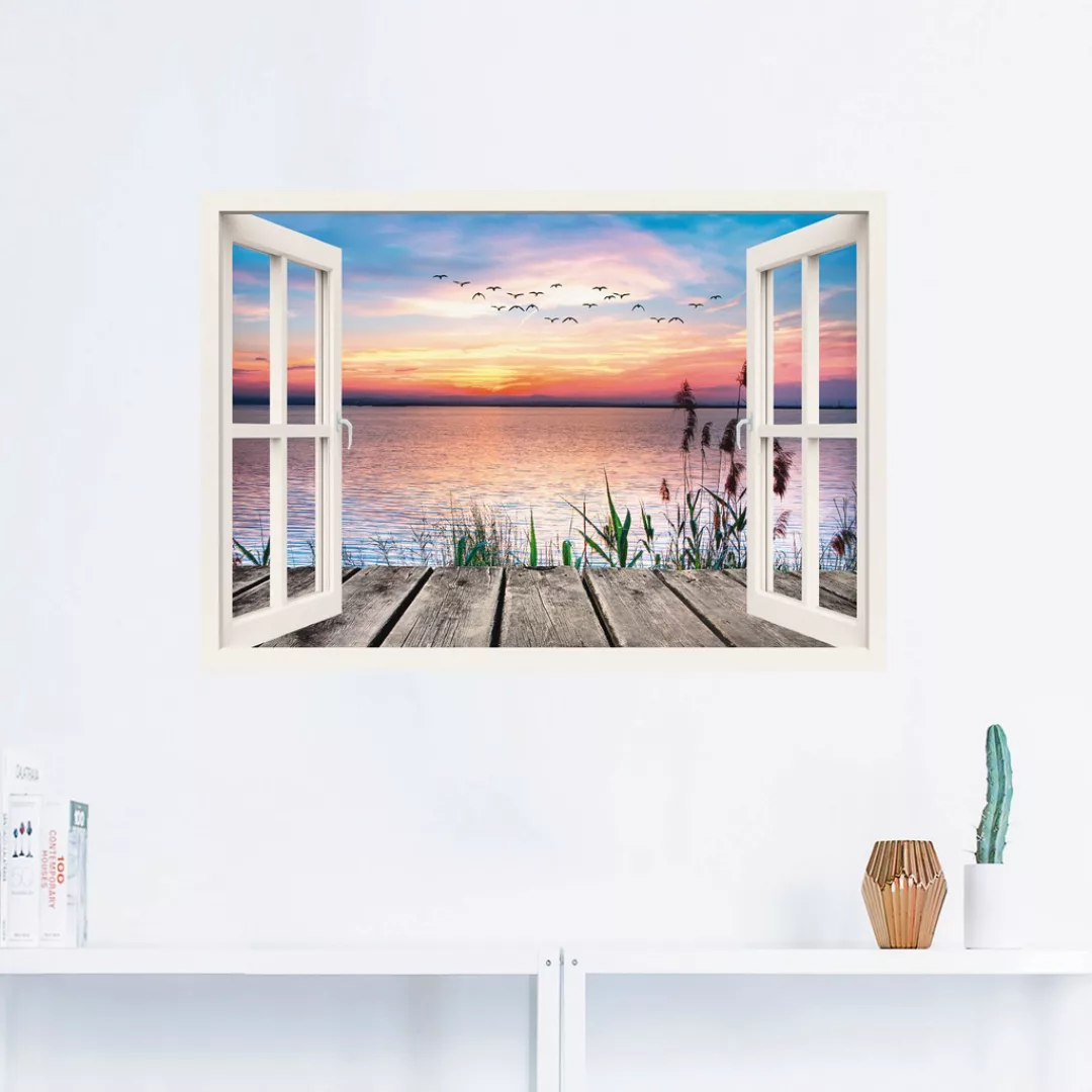 Artland Wandbild »See in den Farben der Wolken«, Fensterblick, (1 St.) günstig online kaufen