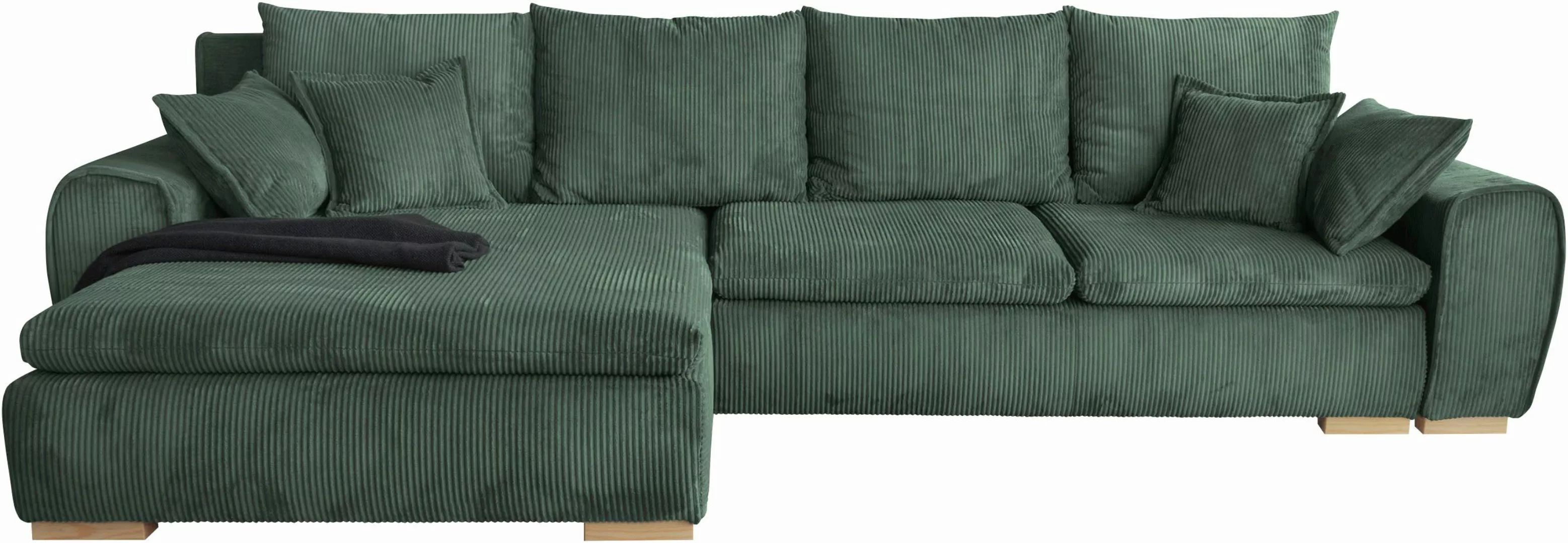 Home affaire Ecksofa "Katja L-Form", Cord Bezug, inkl. Schlaffunktion und S günstig online kaufen