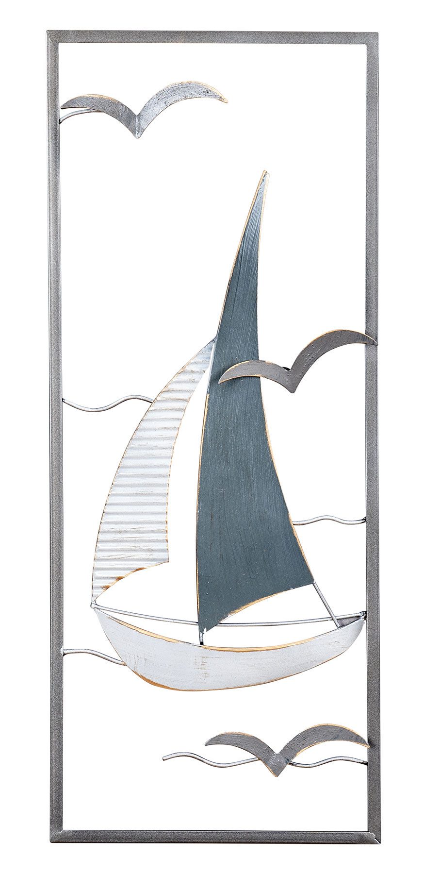 Levandeo® Wandbild, Metallbild 30x60cm Segelboot Wandbild günstig online kaufen