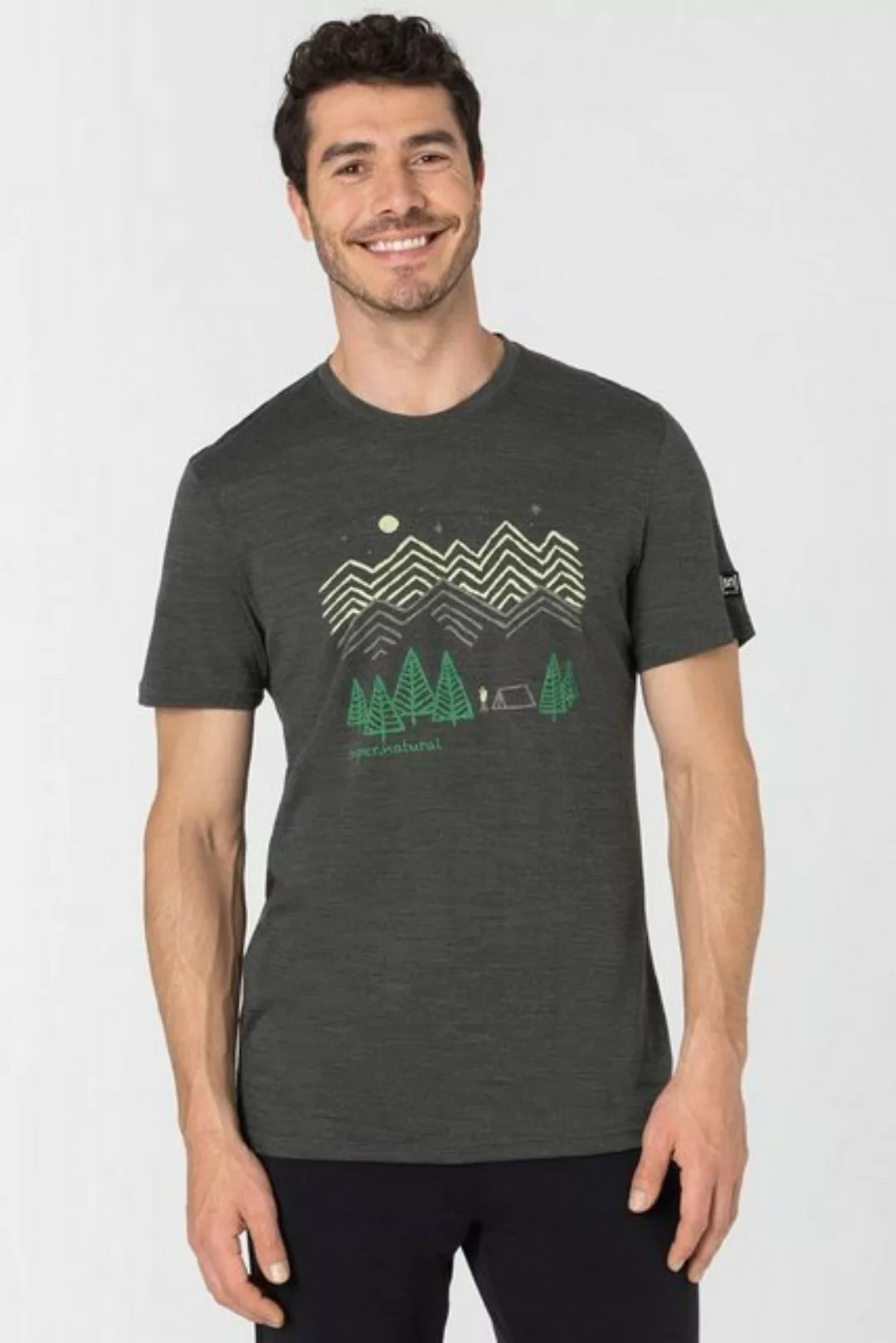 SUPER.NATURAL Print-Shirt Merino T-Shirt M CAMPING NIGHTS TEE wärmender Mer günstig online kaufen