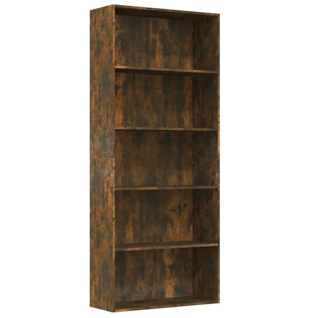 furnicato Bücherregal 5 Fächer Räuchereiche 80x30x189 cm Holzwerkstoff, 1-t günstig online kaufen